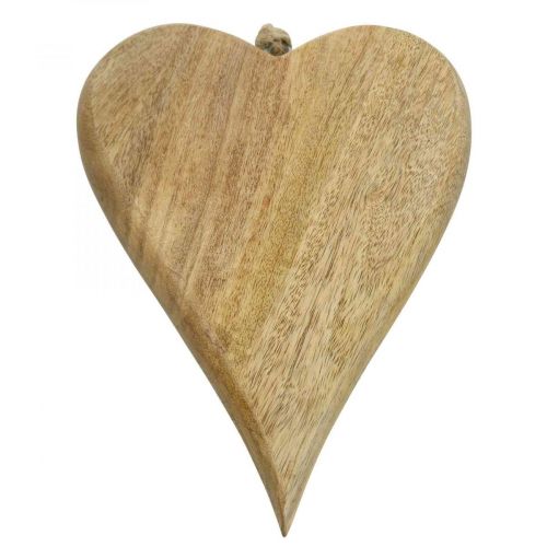 Floristik24 Dřevěné srdce deko věšák srdce dřevěná dekorace na zavěšení přirození 26cm