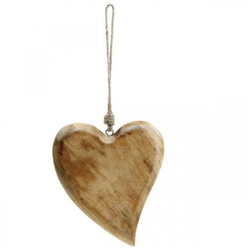 Floristik24 Dřevěné srdce, závěsné srdce, srdce z mangového dřeva 16×20cm
