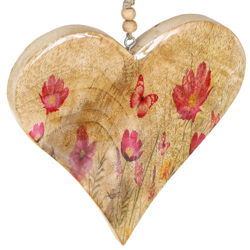 položky Dřevěné srdce na zavěšení květin Natural Pink H18cm 2 ks