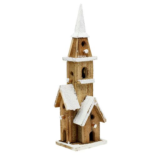 Floristik24 Dřevěný kostel s osvětlením 40cm