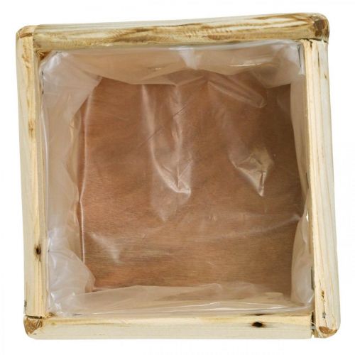 položky Květináč na rostliny truhlík na rostliny dřevěný květináč přírodní 15,5×15,5 cm
