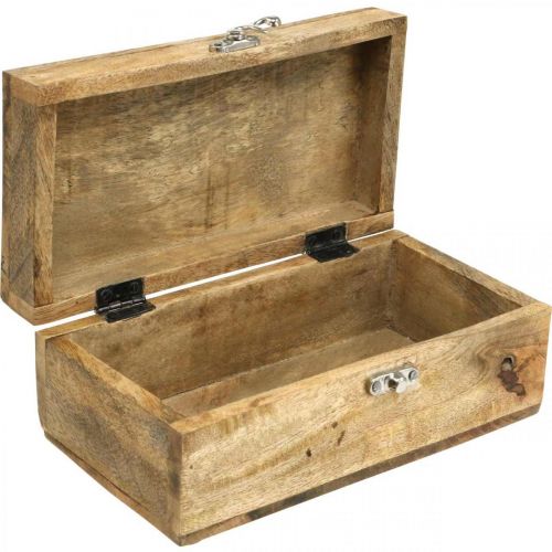 Floristik24 Dřevěná krabička s víkem šperkovnice dřevěná krabička 21,5×11×8,5cm