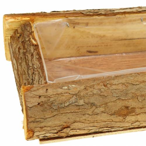 Floristik24 Květináč z přírodního dřeva 40 cm x 15 cm H6 cm