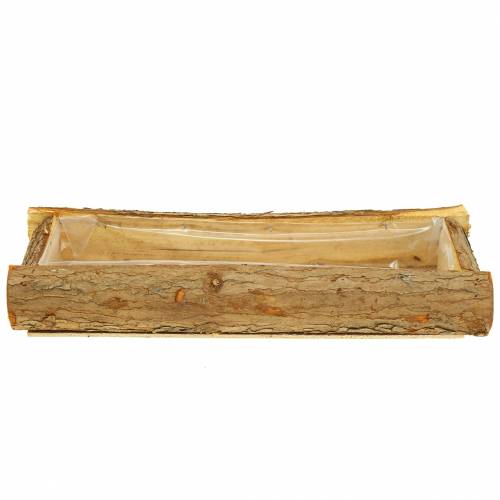 Floristik24 Květináč z přírodního dřeva 40 cm x 15 cm H6 cm