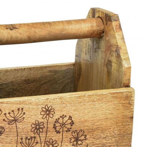 Floristik24 Dřevěný box s rukojetí box na nářadí dřevo 30x15x24cm