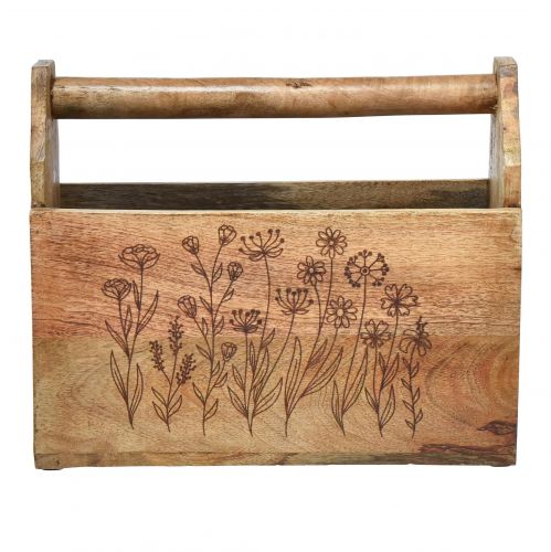 Floristik24 Dřevěný box s rukojetí box na nářadí dřevo 30x15x24cm