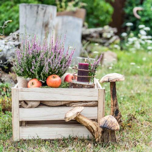 Floristik24 Dřevěná krabička přírodní hnědá 43,5 cm / 37,7 cm / 31,8 cm sada 3 kusů