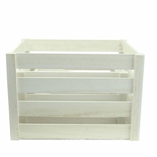 Floristik24 Dřevěná krabička bílá 43,5 cm / 37,7 cm / 31,8 cm sada 3 kusů