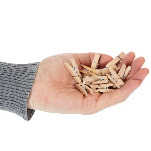 položky Dřevěná spona mini kolíčky na prádlo dekorativní 3,5 cm 50 ks