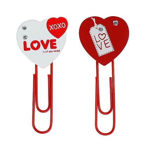 Floristik24 Dřevěné spony srdce &quot;Love&quot; ozdobné srdce Valentýnský dárek 2ks