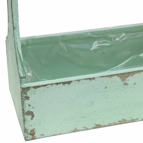 položky Košík na nářadí box na nářadí s jutovým uchem zelený použitý vzhled 28x12x24cm 1ks