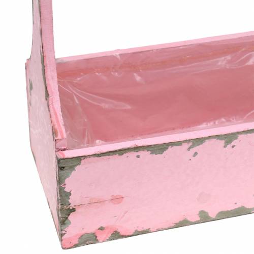 položky Košík na nářadí box na nářadí s jutovým držadlem růžový použitý vzhled 28x12x24cm 1ks