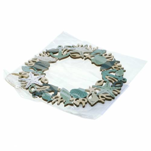 Floristik24 Námořní dřevěný věnec k zavěšení 21cm