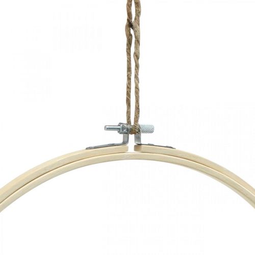 položky Dřevěný prsten kulatý, ručně vyrobený, vyšívací rámeček, DIY, boho styl Ø24cm