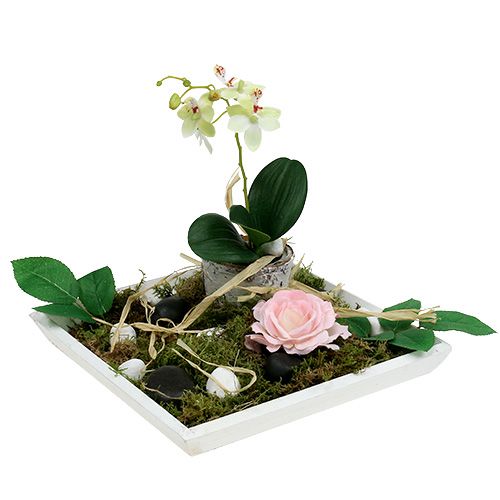 Floristik24 Dřevěná mísa 25cm x 25cm v bílé barvě