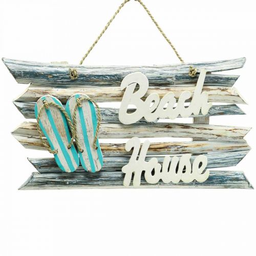Dřevěná cedule &quot;Beach House&quot; Námořní závěsná dekorace 46×5×27cm