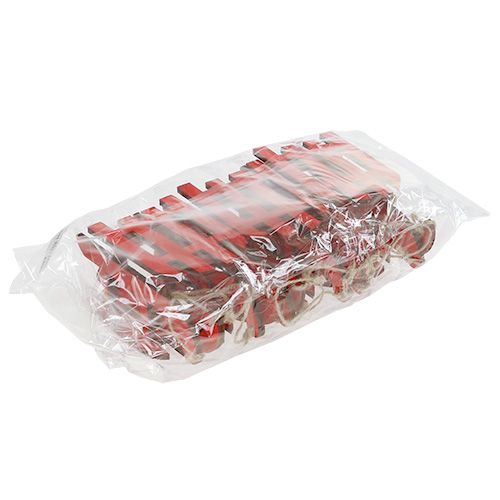 Floristik24 Dřevěné sáňky na zavěšení červené 15cm 6ks