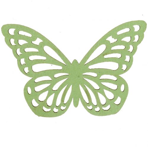 položky Dřevěný motýlek zelený/bílý 5cm 36ks