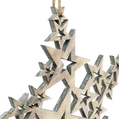 Floristik24 Dřevěná hvězda na zavěšení 24cm x 24cm L35cm 1ks