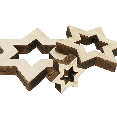 Floristik24 Dřevěná hvězdicová směs 2,5cm - 7cm přírodní 35ks