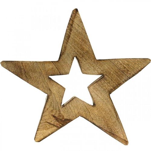 Floristik24 Dřevěná hvězda flambovaná Stojící dřevěná dekorace vánoční 28cm