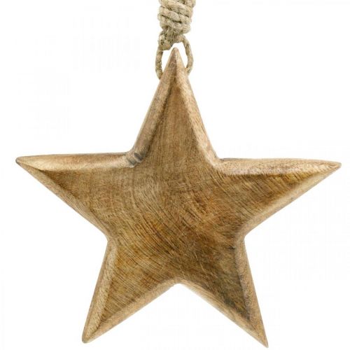 Floristik24 Dekorativní hvězda, dřevěné přívěsky, vánoční ozdoby 14cm × 14cm