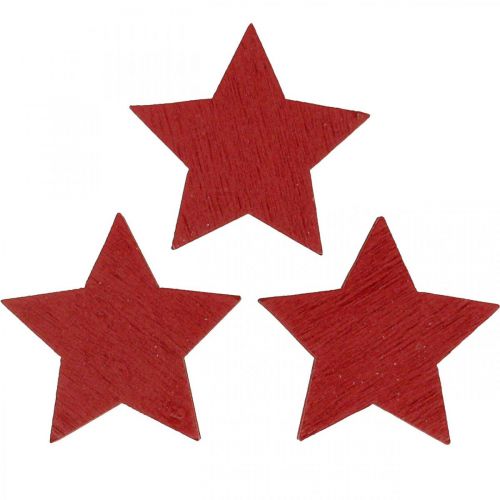 Dřevěné hvězdičky červené sypání Vánoční hvězdy 3cm 72ks