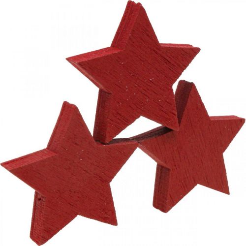 položky Dřevěné hvězdičky červené sypání Vánoční hvězdy 3cm 72ks