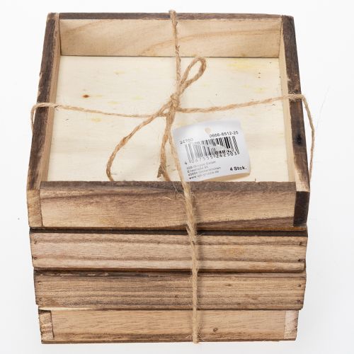 položky Dřevěný podnos, rustikální design, ideální pro dekoraci domácnosti nebo kanceláře, 15 cm, 4 kusy