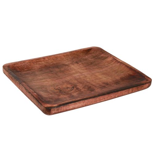 položky Dřevěný tác dekorativní tác obdélníkový tmavě hnědý glazovaný 30×25cm