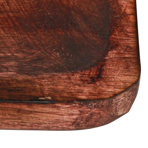 položky Dřevěný tác dekorativní tác obdélníkový tmavě hnědý glazovaný 30×25cm