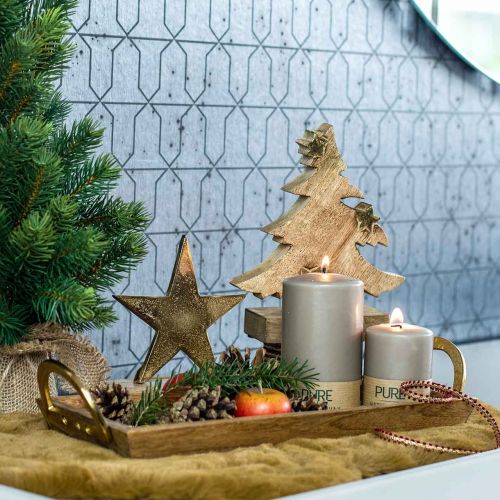 Floristik24 Dřevěný podnos s uchy, ozdobná miska, mangové dřevo L39,5cm