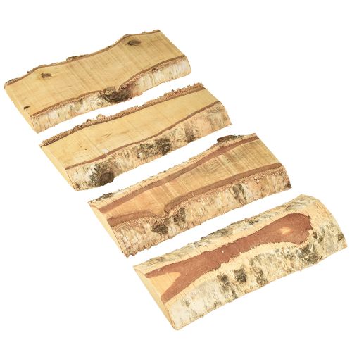 Floristik24 Dřevěný podnos s dekorací z březové kůry 25×10×2cm 4 kusy
