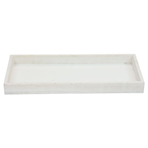 Floristik24 Dřevěný tác bílý dekorační tác shabby chic dřevo 35×15×3cm
