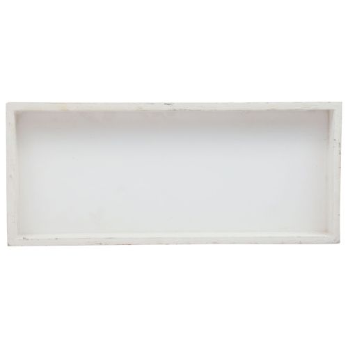 položky Dřevěný tác bílý dekorační tác shabby chic dřevo 35×15×3cm