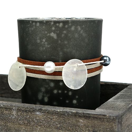 Floristik24 Dřevěný podnos se 3 skleničkami na čajové svíčky šedá, stříbrná