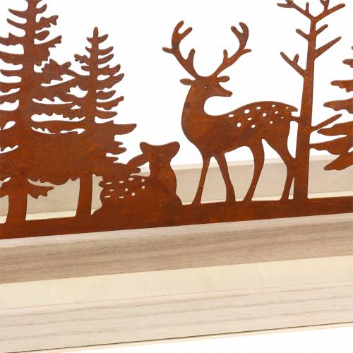 Floristik24 Dřevěný tác lesní se zvířátky 50cm x 17cm