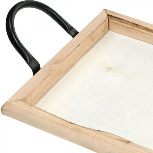 Floristik24 Dřevěný tác s kovovými uchy, miska na rostliny, dekorativní tác přírodní L50cm