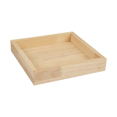 Floristik24 Dřevěný tác dekorativní tác dřevěný čtvercový přírodní 20×20×3,5cm