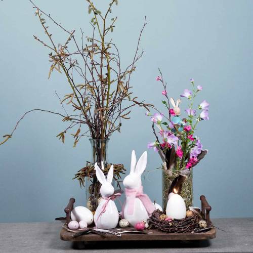 Floristik24 Dřevěný podnos s kovovými uchy hnědý 45cm x 27,5cm H11cm