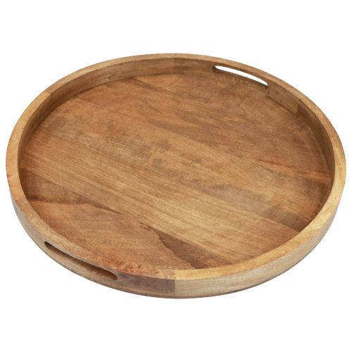Floristik24 Dřevěný tác kulatý servírovací tác přírodní mangovníkové dřevo Ø48cm V4cm