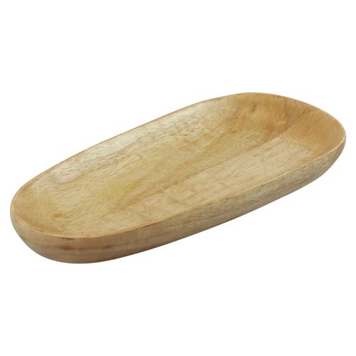 Floristik24 Dřevěný podnos oválný přírodní mangovníkové dřevo 28×12×2,5 cm