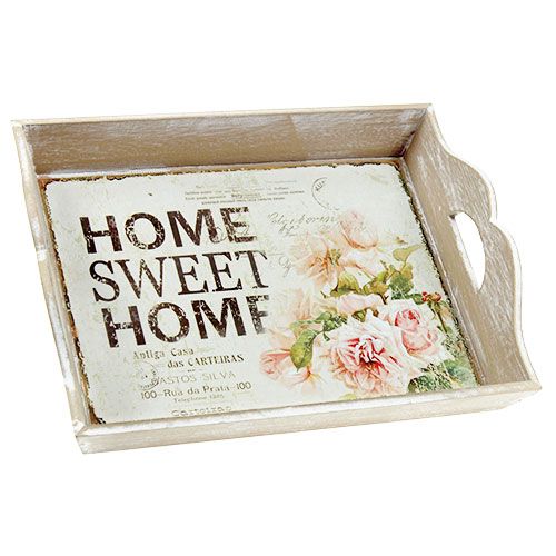 položky Dřevěný podnos s textem Home Sweet Home