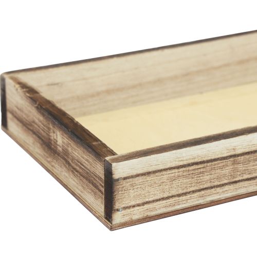 Floristik24 Dřevěný podnos flambovaný dekorační podnos stolní dekorace rustikální 24×12×3cm