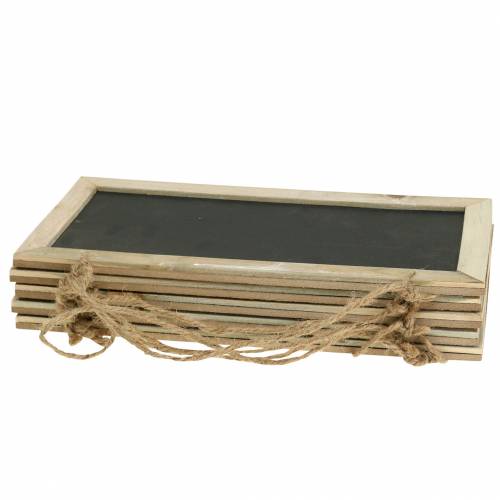 položky Břidlicová deska s dřevěným okrajem na zavěšení přírodní 30x15cm 5 ks