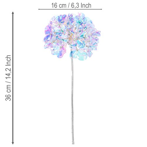 Umělá kvetoucí větvička hortenzie v duhových barvách 36 cm 2 ks | Floristik24.cz
