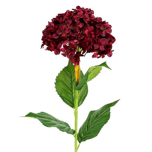Floristik24 Hortenzie umělá tmavě červená 80cm 1 kus