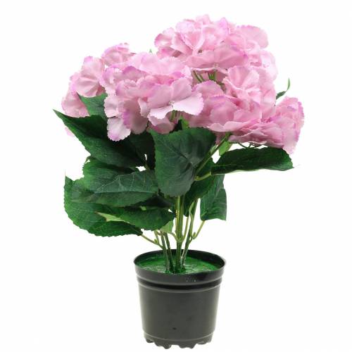 Floristik24 Umělá růžová hortenzie v květináči 35 cm