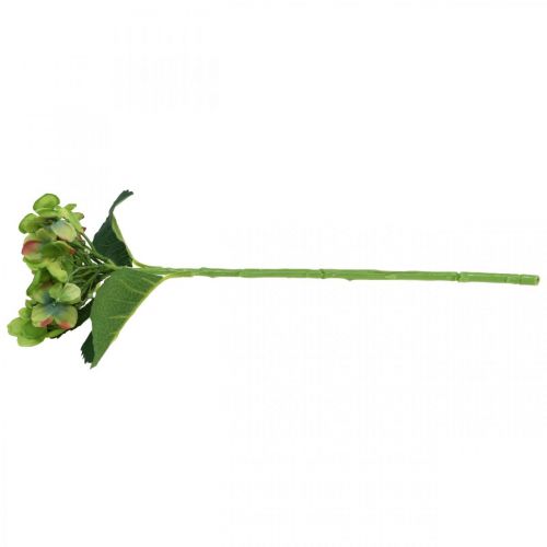 položky Umělá hortenzie, květinová dekorace, hedvábný květ zelený L44cm