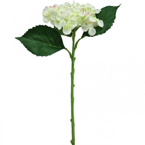 položky Hortenzie, hedvábná květina, umělá květina na stolní dekorace bílá, zelená L44cm